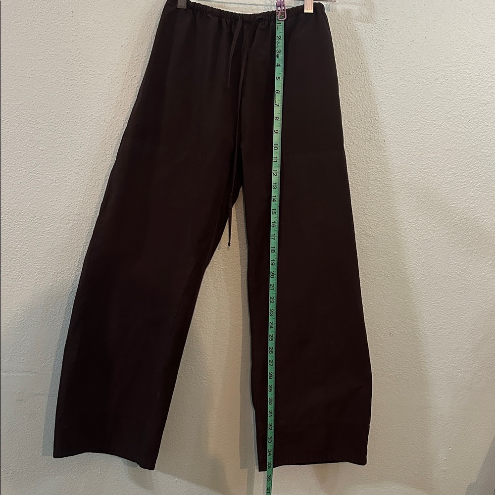 LESET Women’s Relaxed Wide Leg Cotton Pants Brown – Size S – Made in USA - Picture 11 of 11